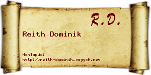 Reith Dominik névjegykártya